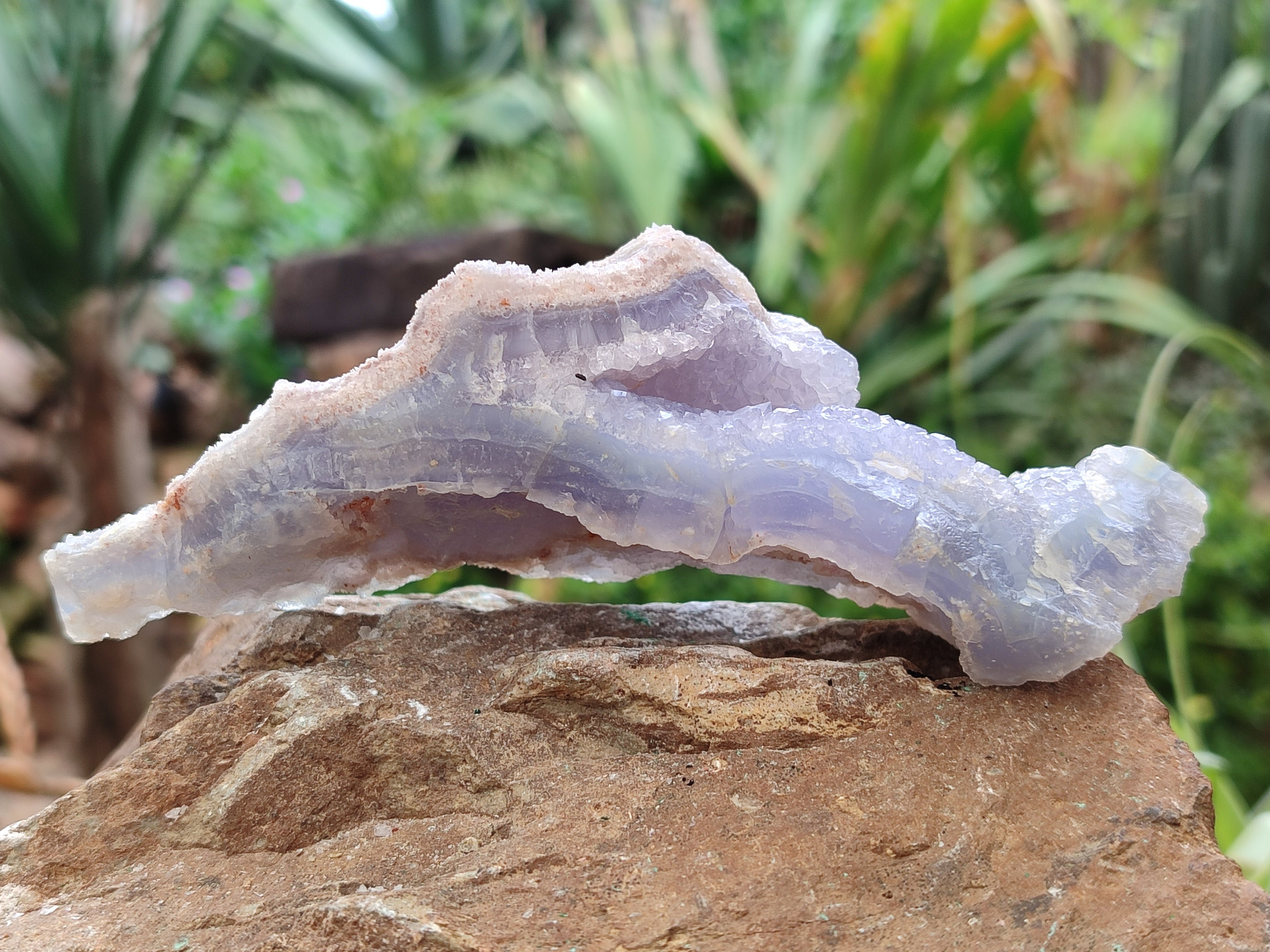 Natural Etched Blue Chalcedony Geodes x 6 From Nsanje, Malawi - Toprock Gemstones and Minerals 