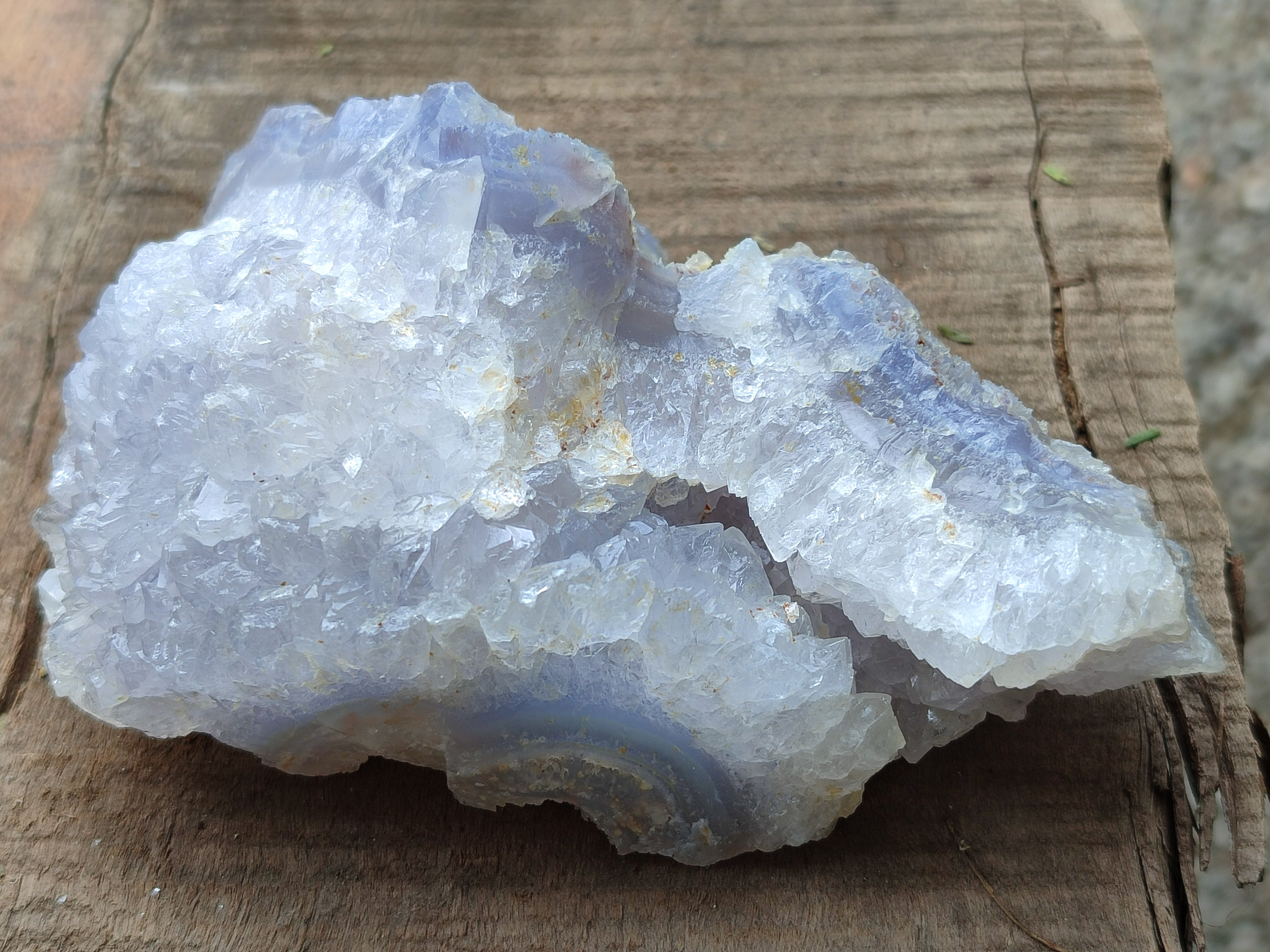Natural Etched Blue Chalcedony Geodes x 6 From Nsanje, Malawi - Toprock Gemstones and Minerals 