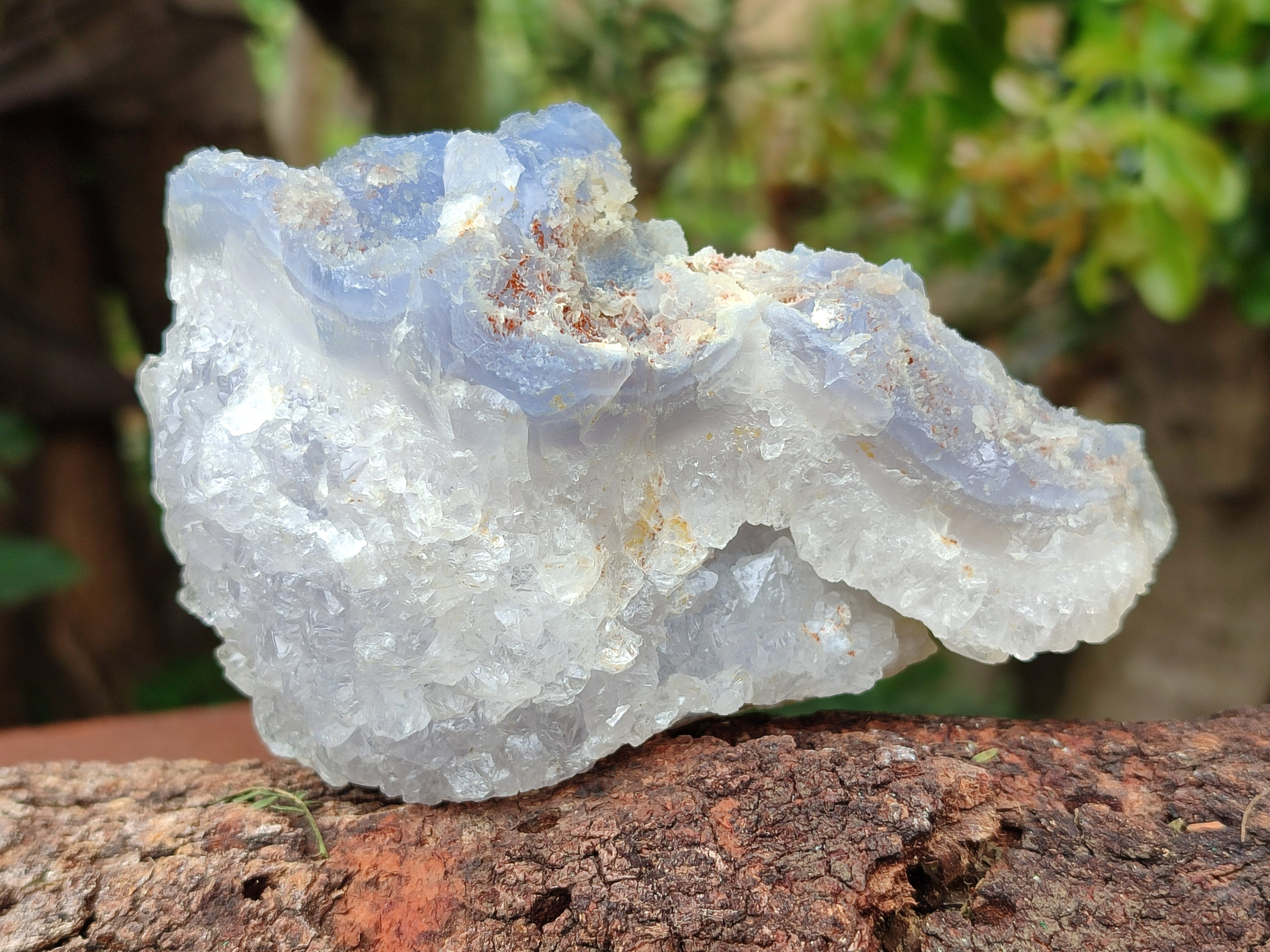 Natural Etched Blue Chalcedony Geodes x 6 From Nsanje, Malawi - Toprock Gemstones and Minerals 