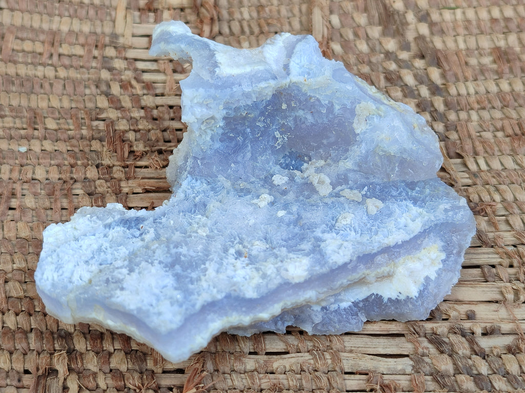Natural Etched Blue Chalcedony Geodes x 6 From Nsanje, Malawi - Toprock Gemstones and Minerals 