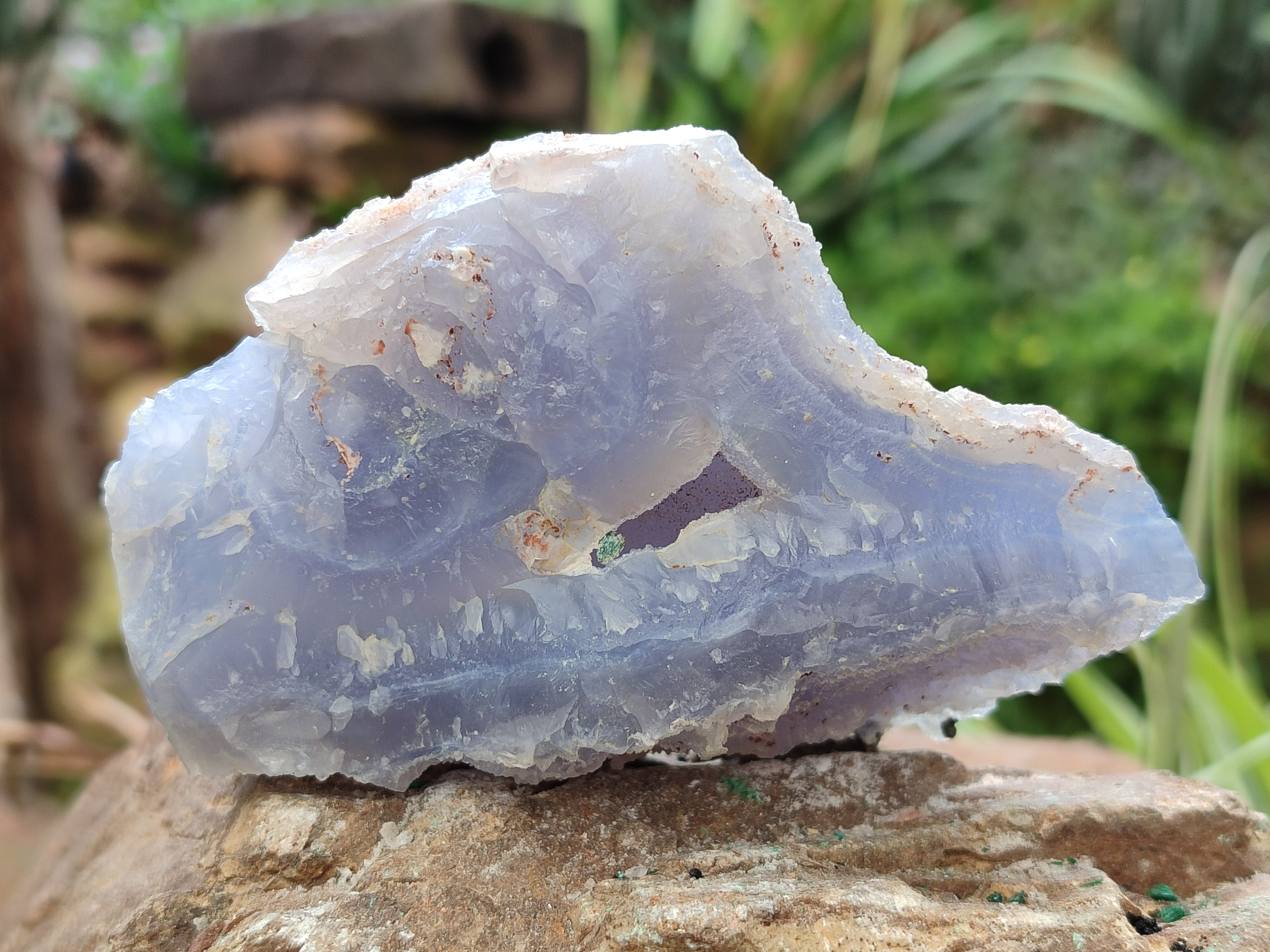 Natural Etched Blue Chalcedony Geodes x 6 From Nsanje, Malawi - Toprock Gemstones and Minerals 