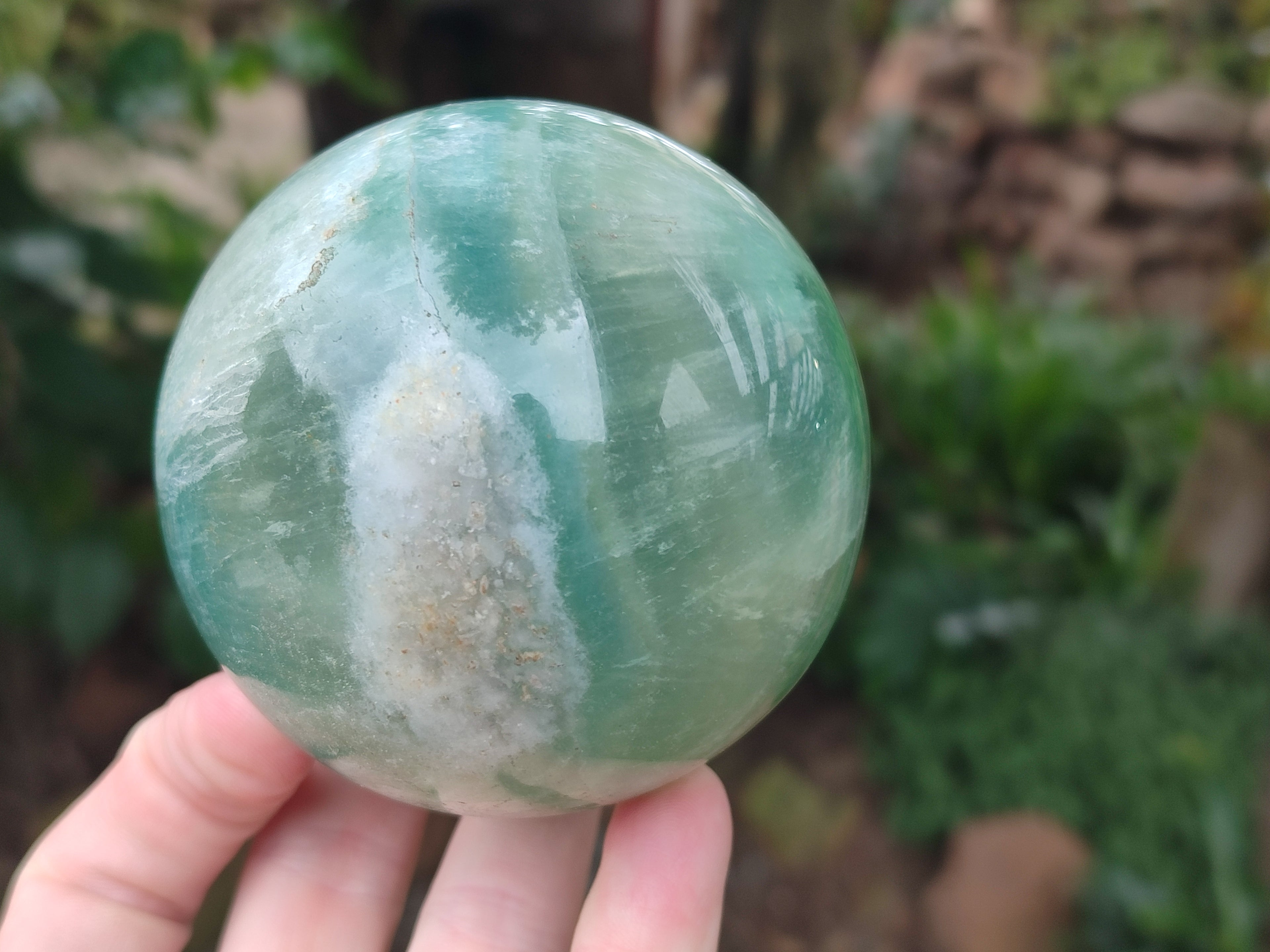 Polished Green Fluorite Spheres x 2 From Madagascar - Toprock Gemstones and Minerals 