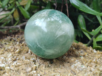 Polished Green Fluorite Spheres x 2 From Madagascar