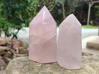 Polished Rose Quartz Points x 3 From Ambatondrazaka, Madagascar