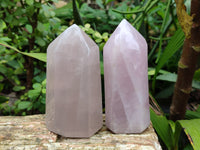 Polished Rose Quartz Points x 3 From Ambatondrazaka, Madagascar