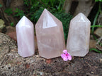 Polished Rose Quartz Points x 3 From Ambatondrazaka, Madagascar - Toprock Gemstones and Minerals 