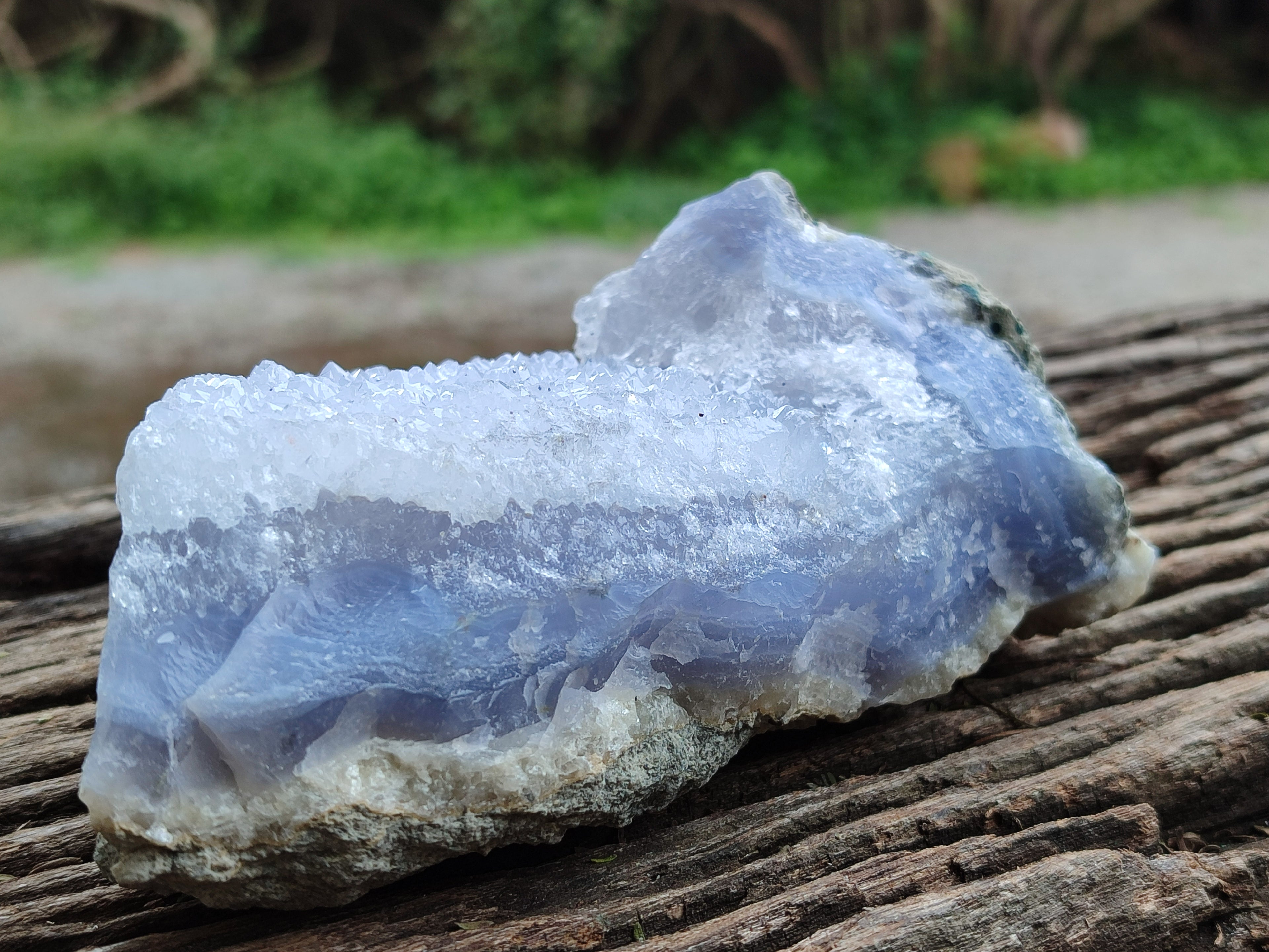 Natural Blue Lace Agate Geode Specimens x 2 From Nsanje, Malawi - Toprock Gemstones and Minerals 
