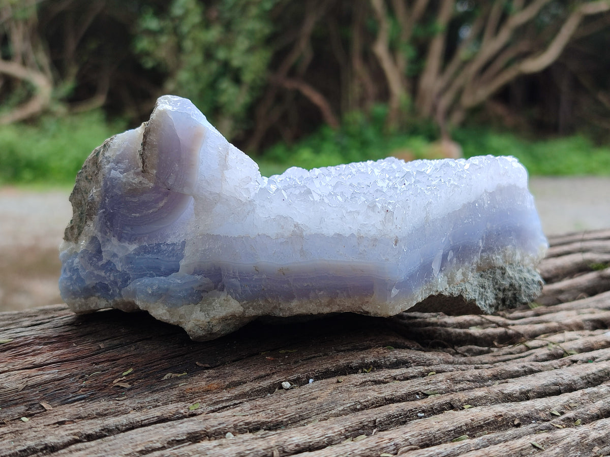 Natural Blue Lace Agate Geode Specimens x 2 From Nsanje, Malawi - Toprock Gemstones and Minerals 