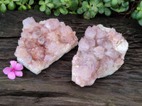 Natural Ametrine Spirit Quartz Clusters x 2 From Boekenhouthoek, South Africa