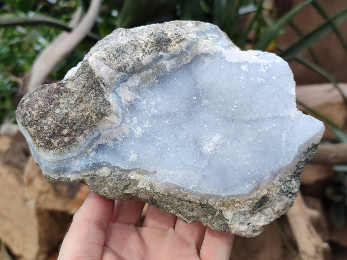 Natural Blue Lace Agate Geode Specimens x 5 From Nsanje, Malawi - Toprock Gemstones and Minerals 