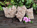 Natural Smokey Phantom Quartz Clusters x 3 From Luena, Congo - Toprock Gemstones and Minerals 