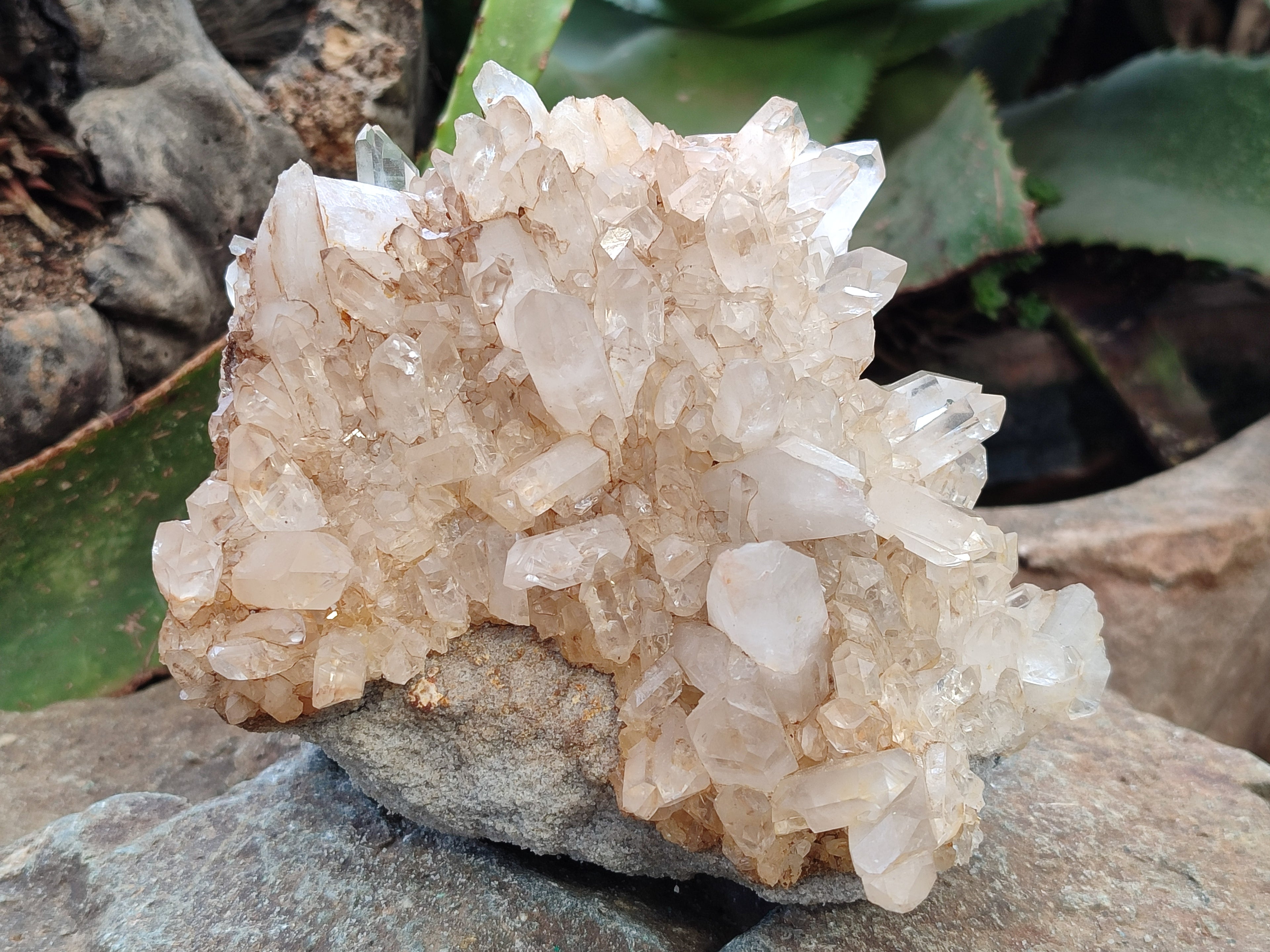 Natural Quartz Clusters x 3 From Madagascar - Toprock Gemstones and Minerals 