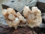 Natural Smokey Phantom Quartz Clusters x 2 From Luena, Congo - Toprock Gemstones and Minerals 