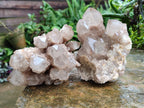 Natural Smokey Phantom Quartz Clusters x 2 From Luena, Congo - Toprock Gemstones and Minerals 