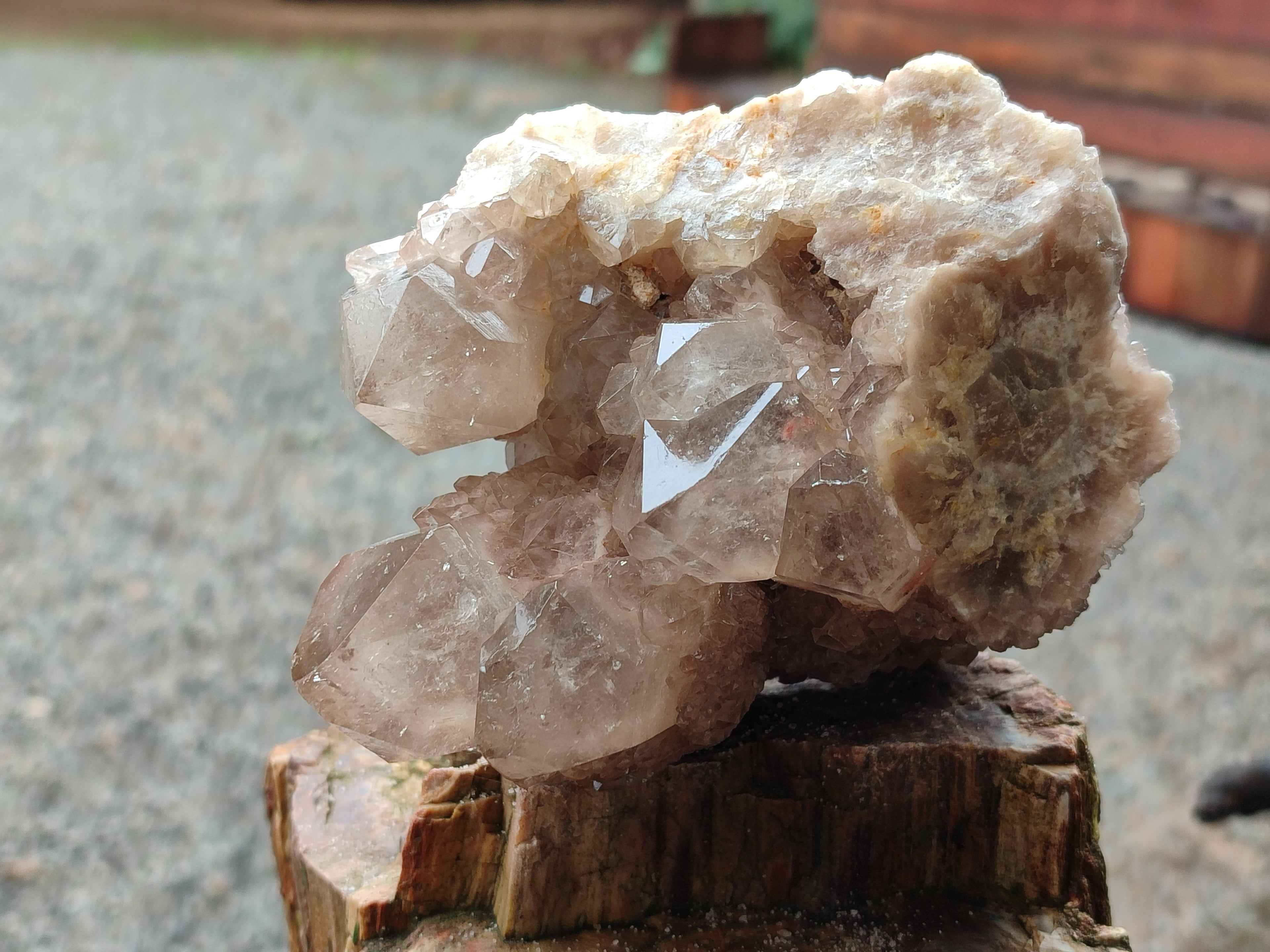 Natural Smokey Phantom Quartz Clusters x 2 From Luena, Congo - Toprock Gemstones and Minerals 