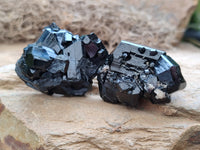 Natural Schorl Black Tourmaline Specimens x 12 From Erongo, Namibia