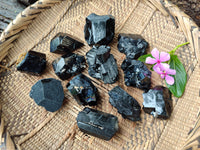 Natural Schorl Black Tourmaline Specimens x 12 From Erongo, Namibia