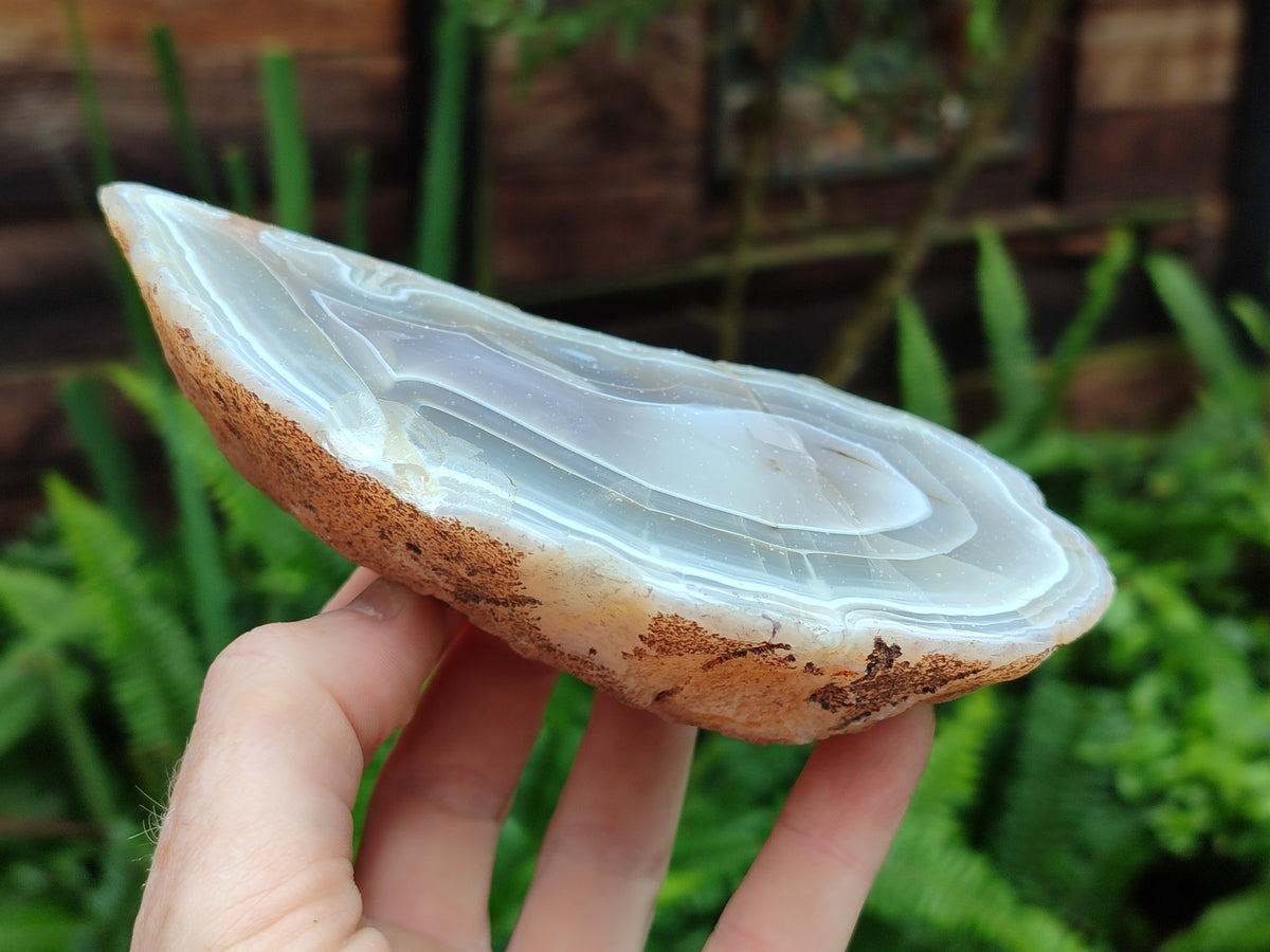 Polished Banded Agate Geode Pairs x 2 Pairs From Madagascar - Toprock Gemstones and Minerals 