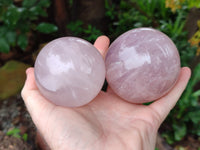Polished Rose Quartz Spheres x 3 From Ambatondrazaka, Madagascar
