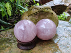 Polished Rose Quartz Spheres x 3 From Ambatondrazaka, Madagascar - Toprock Gemstones and Minerals 