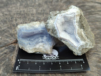 Natural Blue Lace Agate Geode Specimens x 24 From Nsanje, Malawi