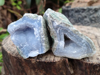 Natural Blue Lace Agate Geode Specimens x 24 From Nsanje, Malawi