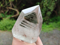 Polished Chlorite Quartz Points with Phantoms x 2 from Madagascar