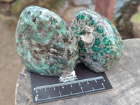 Polished Emerald Mica In Matrix Standing Free Forms x 3 From Mutoko, Zimbabwe