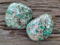 Polished Emerald Mica In Matrix Standing Free Forms x 3 From Mutoko, Zimbabwe