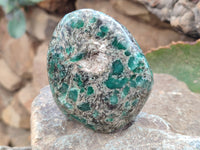Polished Emerald Mica In Matrix Standing Free Forms x 3 From Mutoko, Zimbabwe