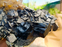 Natural Schorl Black Tourmaline with Smokey Quartz and Hyalite Opal Specimen x 1 From Erongo, Namibia