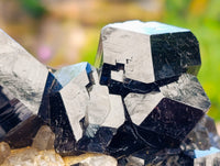 Natural Schorl Black Tourmaline with Smokey Quartz and Hyalite Opal Specimen x 1 From Erongo, Namibia