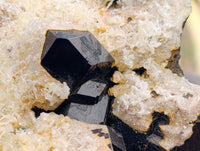 Natural Schorl Black Tourmaline with Smokey Quartz and Hyalite Opal Specimen x 1 From Erongo, Namibia