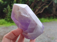 Polished Chevron Amethyst Points x 4 from Ankazobe, Madagascar