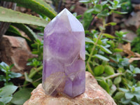 Polished Chevron Amethyst Points x 4 from Ankazobe, Madagascar
