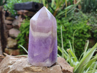 Polished Chevron Amethyst Points x 4 from Ankazobe, Madagascar