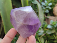 Polished Chevron Amethyst Points x 4 from Ankazobe, Madagascar