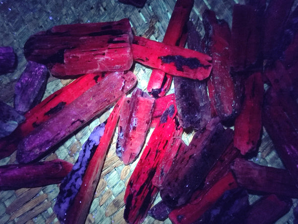 Natural Fluorescent Blue Kyanite Crystals x 2.74 Kg Lot From Karoi, Zimbabwe