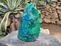 Polished Large Malacolla Standing Free Form x 1 From Kalukundi Mine, Congo