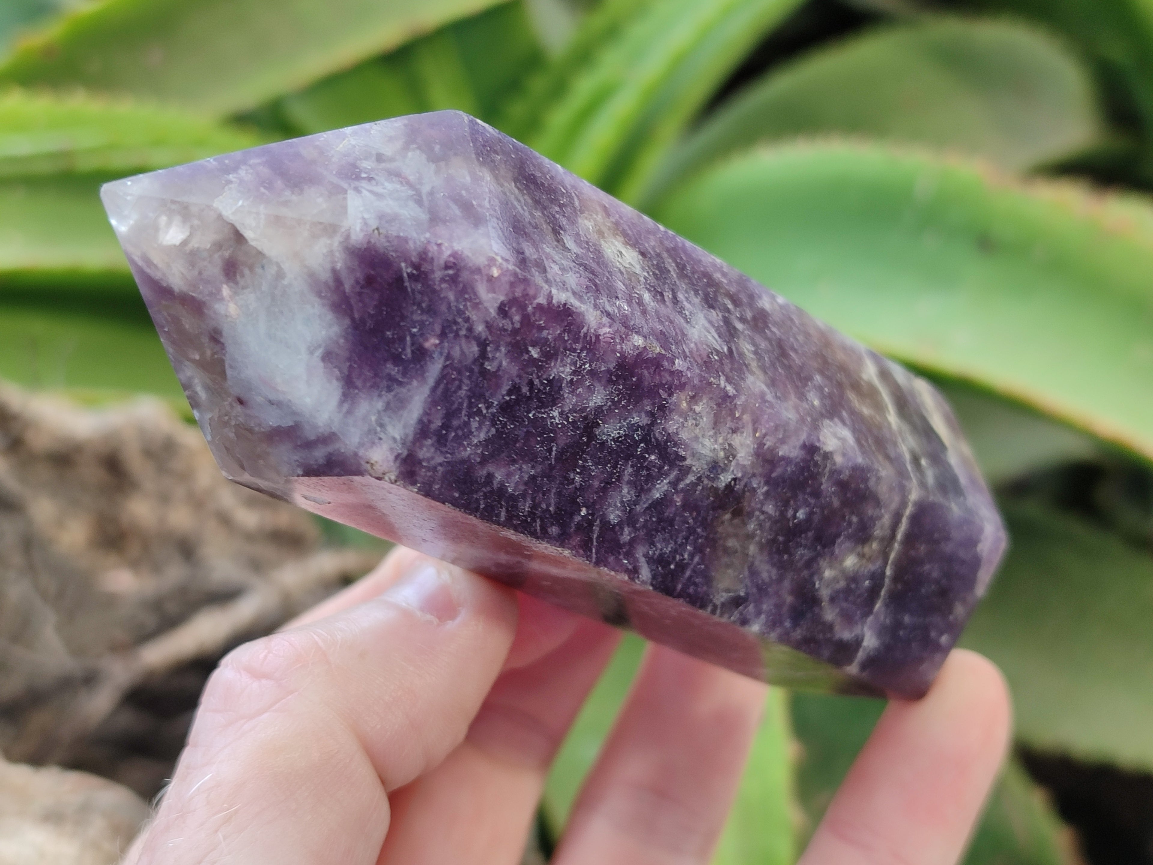 Polished Lepidolite with Pink Rubellite Points x 6 From Ambatondrazaka, Madagascar - Toprock Gemstones and Minerals 