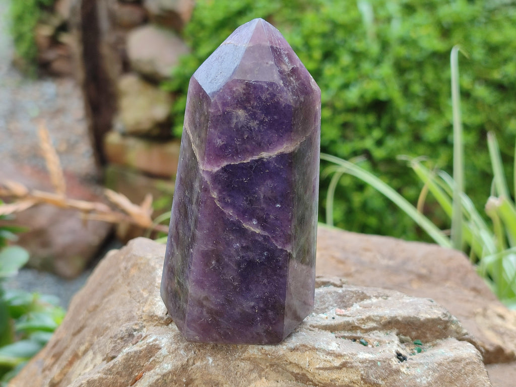 Polished Lepidolite with Pink Rubellite Points x 6 From Ambatondrazaka, Madagascar - Toprock Gemstones and Minerals 
