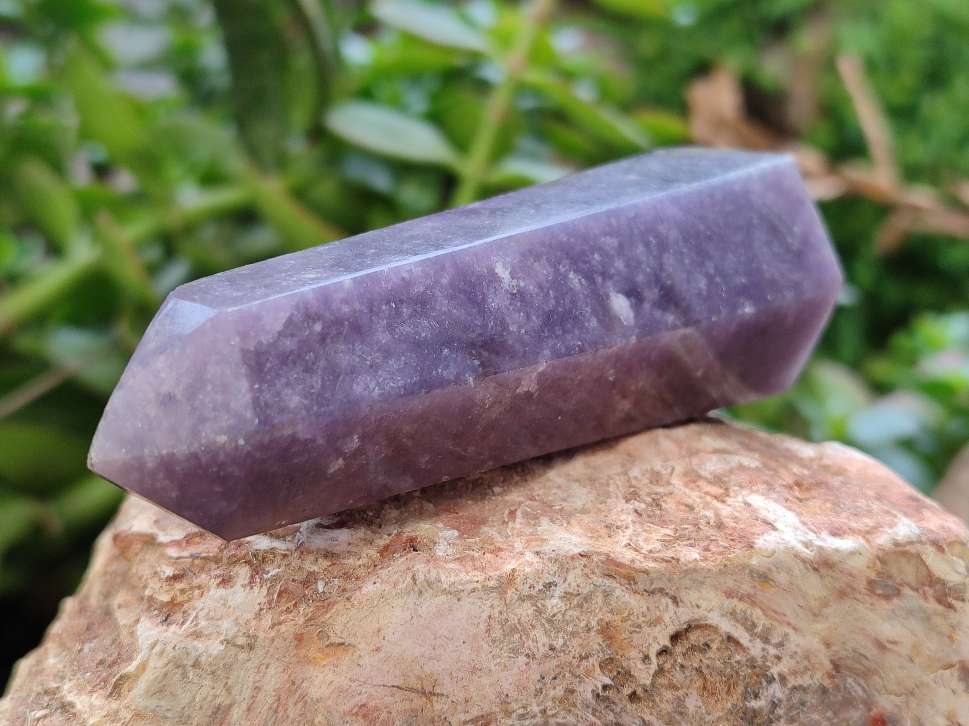 Polished Lepidolite with Pink Rubellite Points x 6 From Ambatondrazaka, Madagascar - Toprock Gemstones and Minerals 