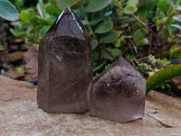 Polished A Grade Smokey Quartz Crystals x 2 From Madagascar