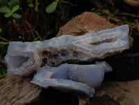 Natural Etched Blue Chalcedony Specimens x 3 From Nsanje, Malawi