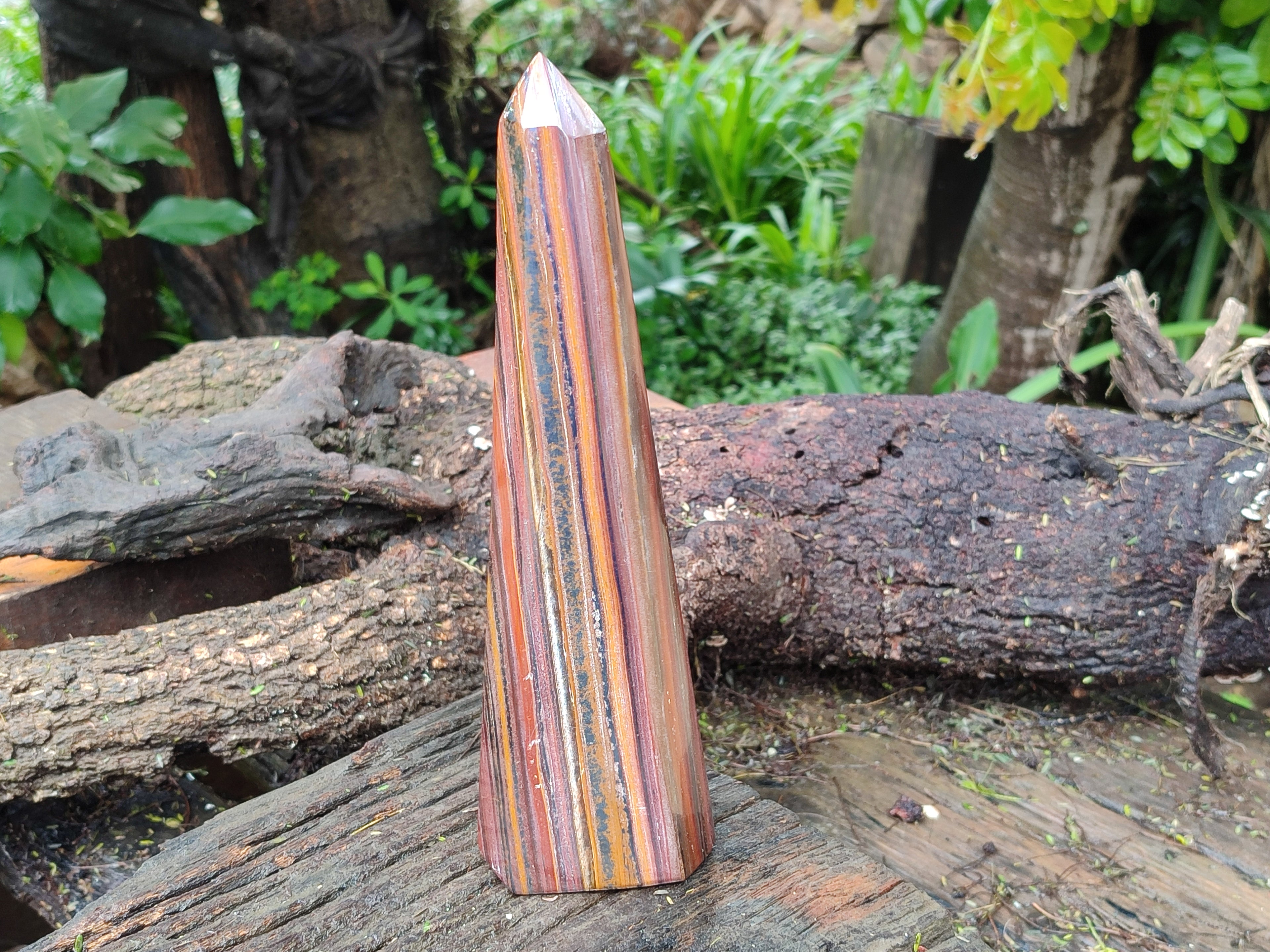 Polished Banded Tiger Iron Tower x 1 From Northern Cape, South Africa - Toprock Gemstones and Minerals 