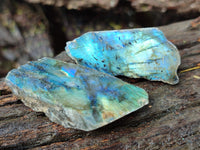 Polished On One Side Labradorite Slabs x 35 From Tulear, Madagascar