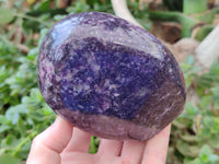 Polished Dark Purple Silver Leaf Lepidolite Standing Free Forms x 2 From Zimbabwe