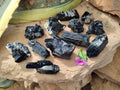 Natural Schorl Black Tourmaline Specimens x 12 From Erongo, Namibia - Toprock Gemstones and Minerals 