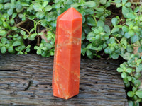 Polished Deep Orange Twist Calcite Tower x 1 From Maevantanana, Madagascar