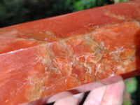 Polished Deep Orange Twist Calcite Tower x 1 From Maevantanana, Madagascar
